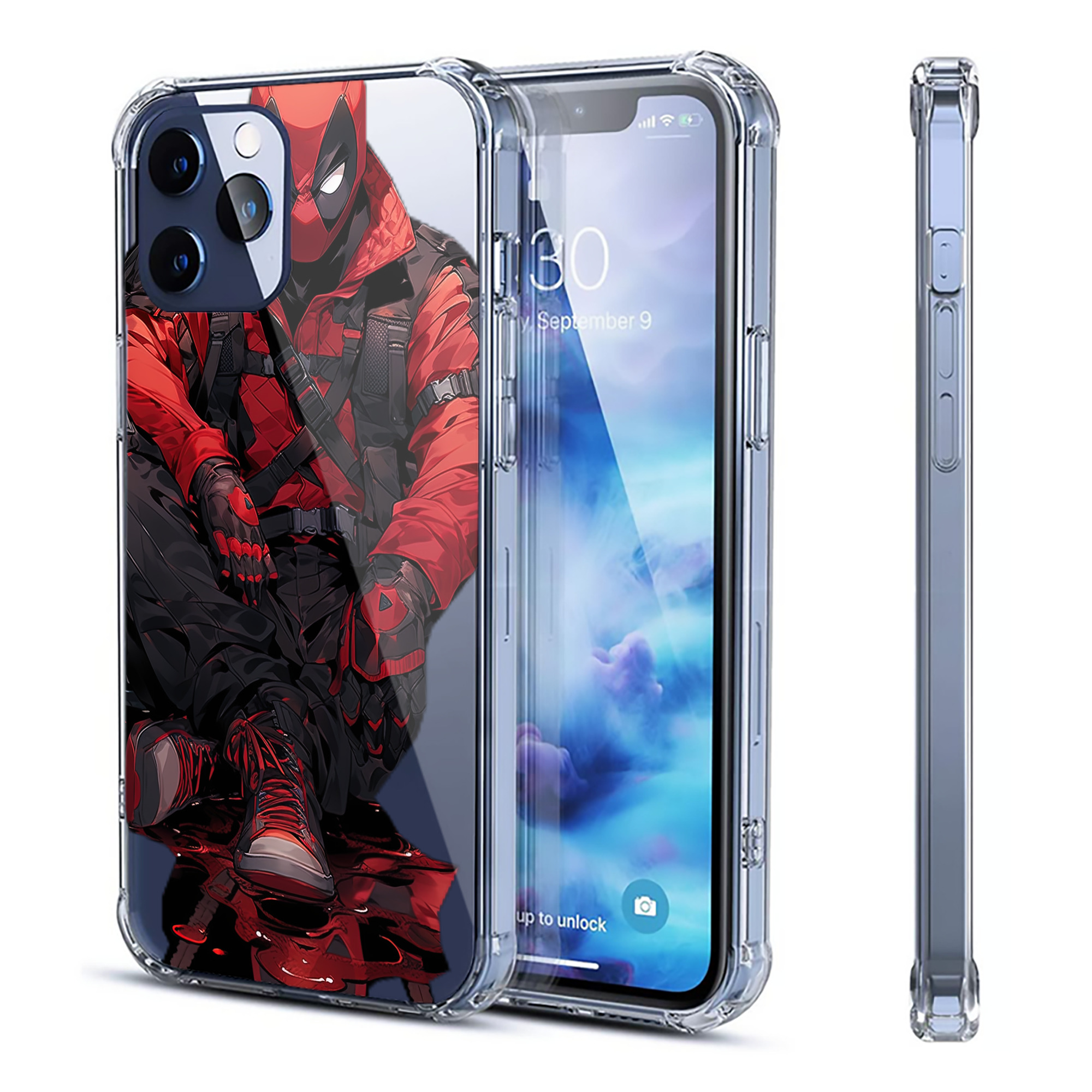 （画像用） Deadpool デッドプール 【iPhone 12シリーズ対応】透明スマホケース（クリアソフトケース）